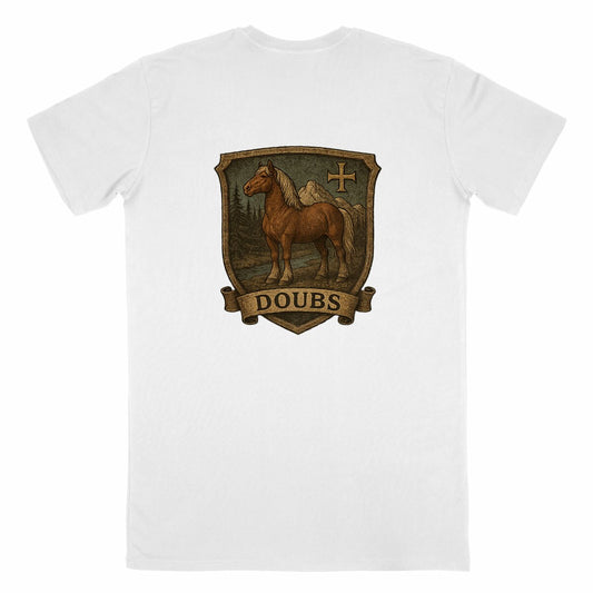 T-shirt Homme Made in France - Blason du Doubs Jurakraft - dos_blanc