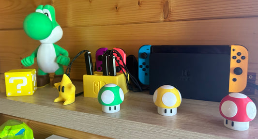 Champignon Mario - Rangement jeux Nintendo Switch X4